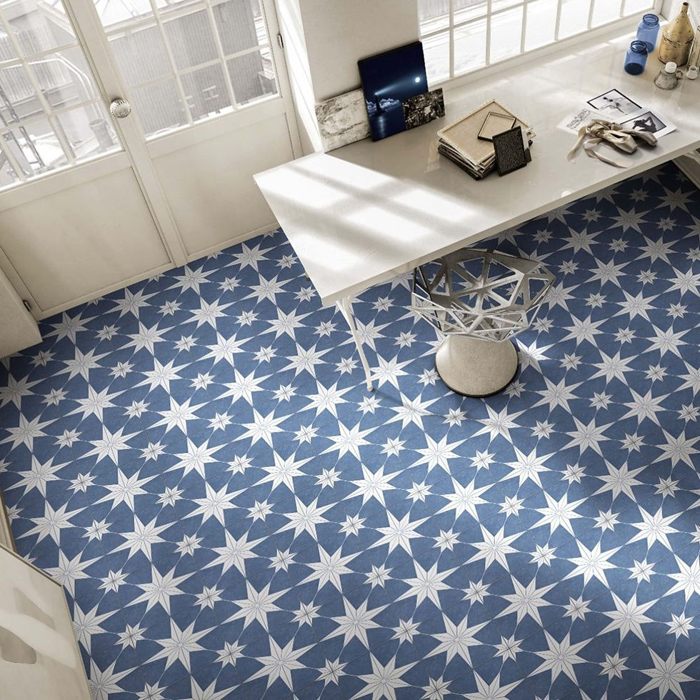 Carrelage effet carreau de ciment Estrella Fundo Azul