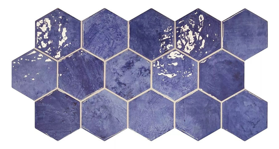 Carrelage Zellige Bleu Hexagonal Hex Zellige Azure 26,5x51 cm de Realonda