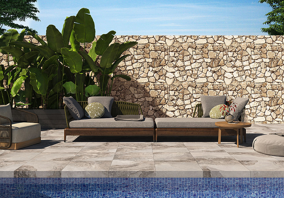 Carrelage terrasse et piscine gris Hekla Thunder