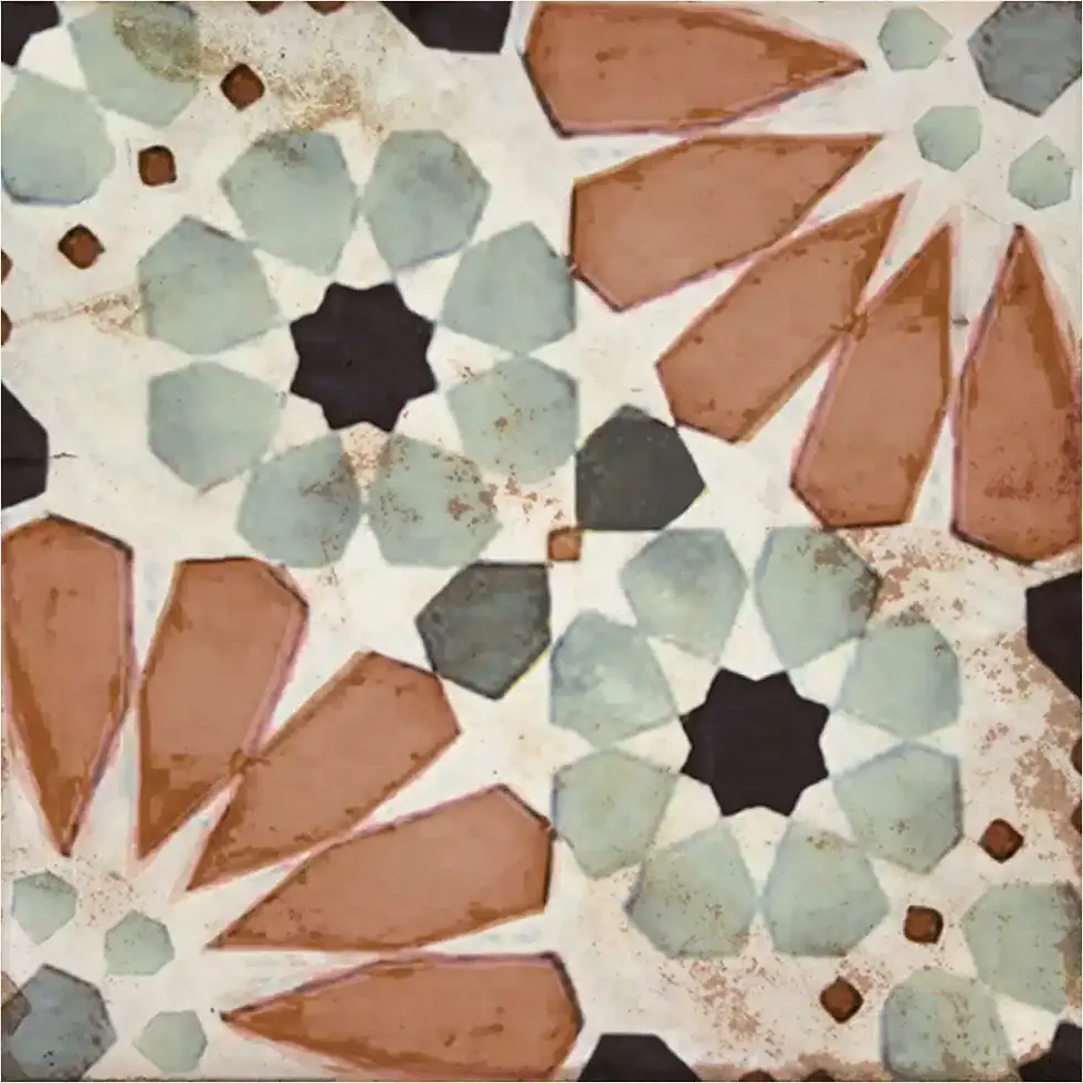 Carrelage Effet Carreau de Ciment Vieilli - Série Sylvania 20x20 cm de Nanda Tiles