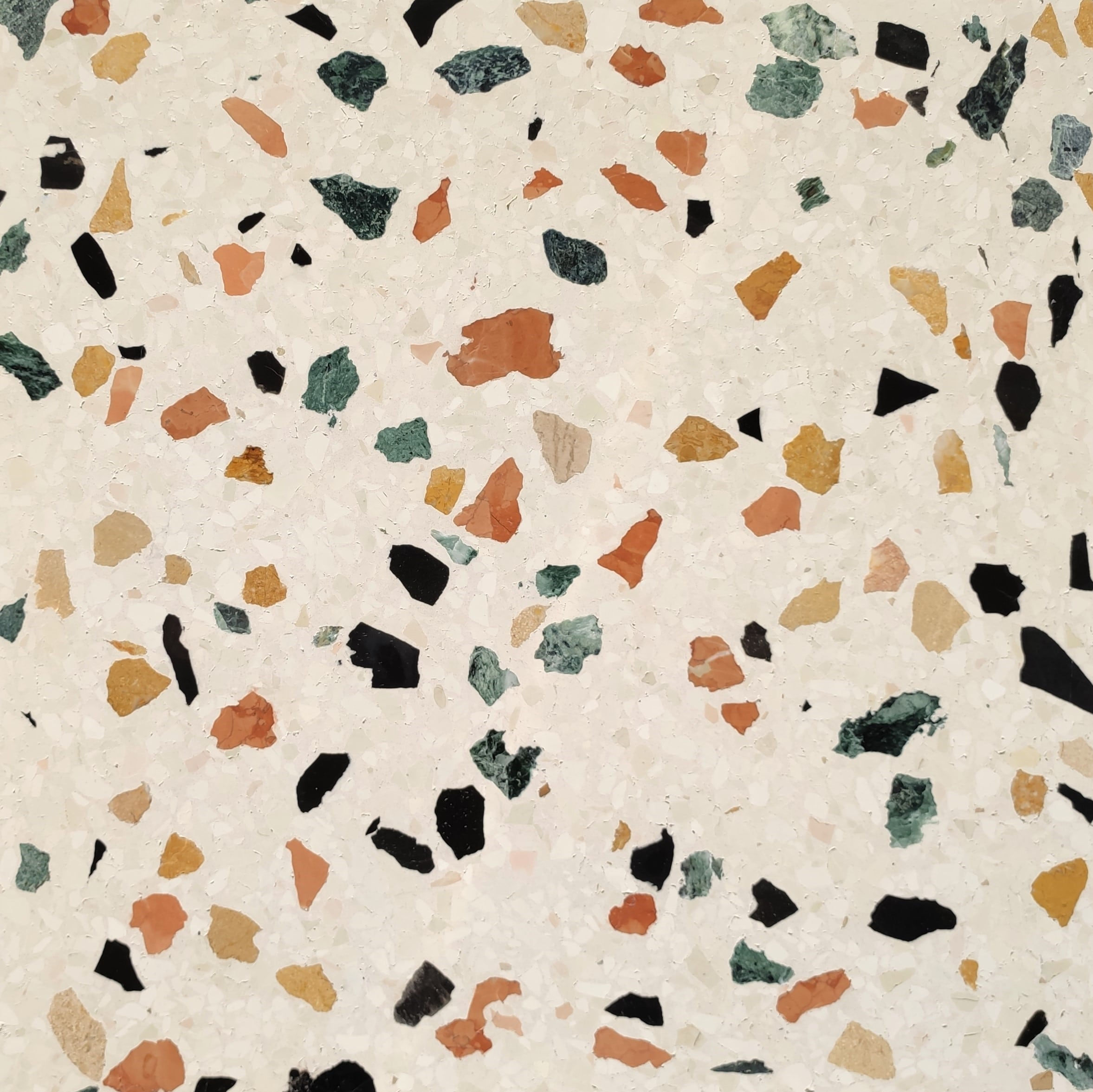 Lot de 3 Carreaux de Terrazzo pleine masse Aganippe PPG30 de Carodeco 60x60x2 cm