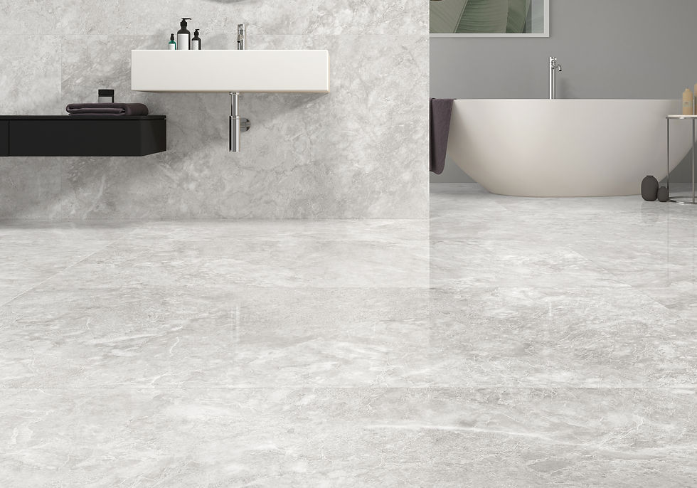 Carrelage effet Marbre Gris Montclair Perla Mat ou Brillant de Ecoceramic