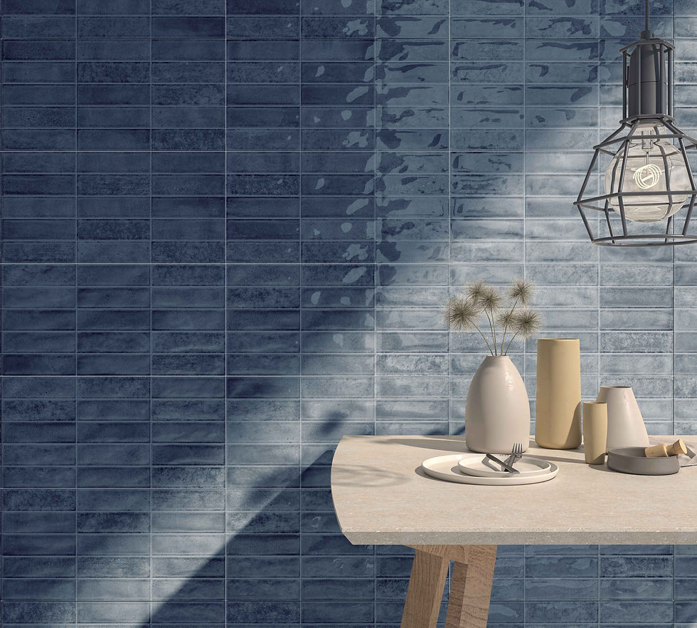 Carrelage effet Zellige Nexti Ocean brillant de Ecoceramic