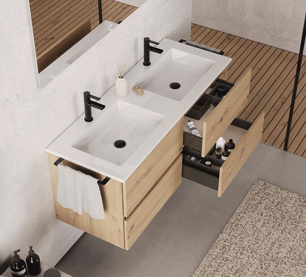 Meuble de salle de bain Colmar Chêne Futura 4 tiroirs