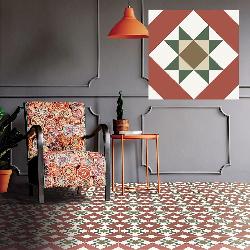 Carrelage Effet Carreau de Ciment Terracotta Kompas Vetro 20x20 cm Nanda Tiles