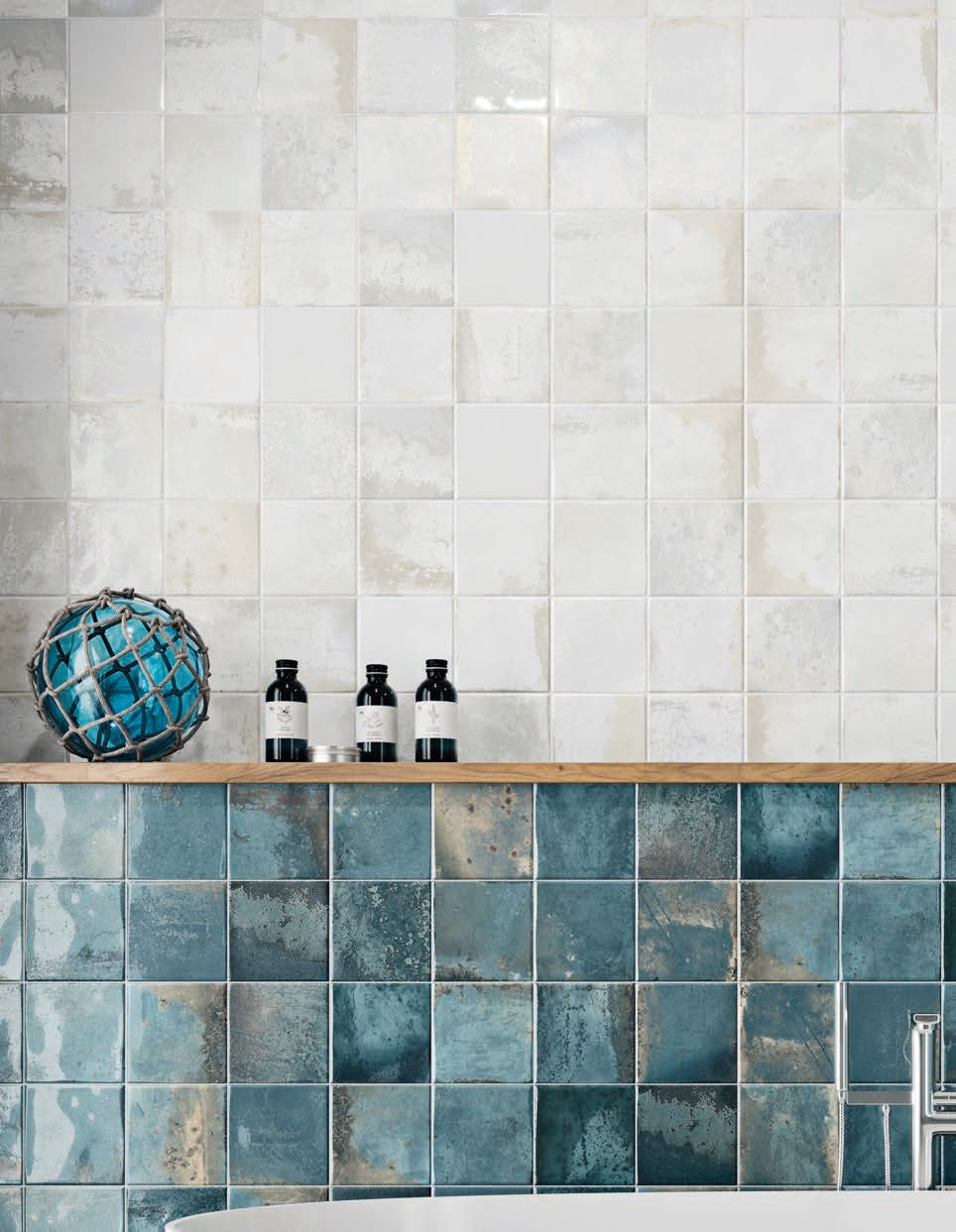 Carrelage effet Zellige Blanc série Provence White de Geotiles