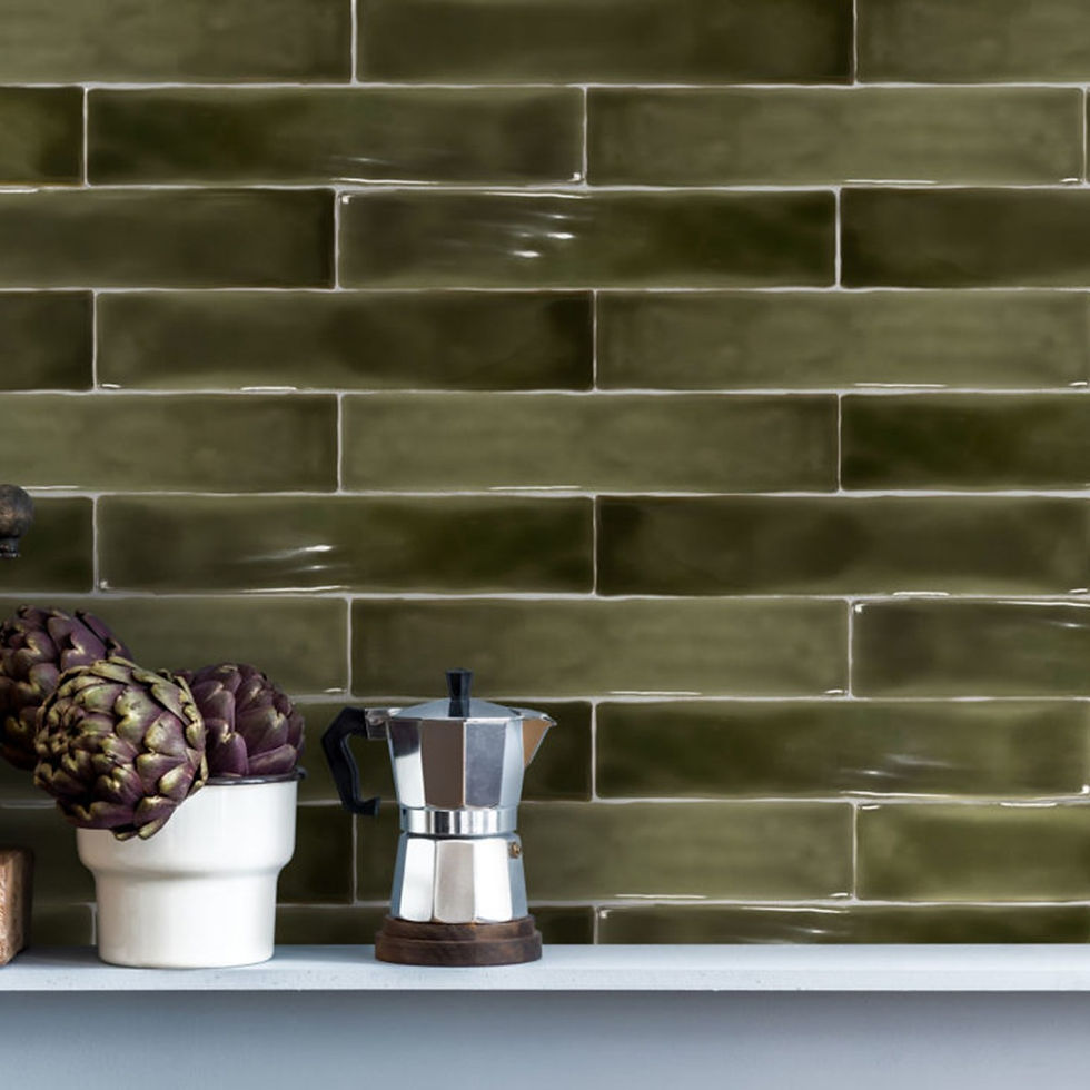 Carrelage effet Zellige Trendy Verde Mili  5x25 cm