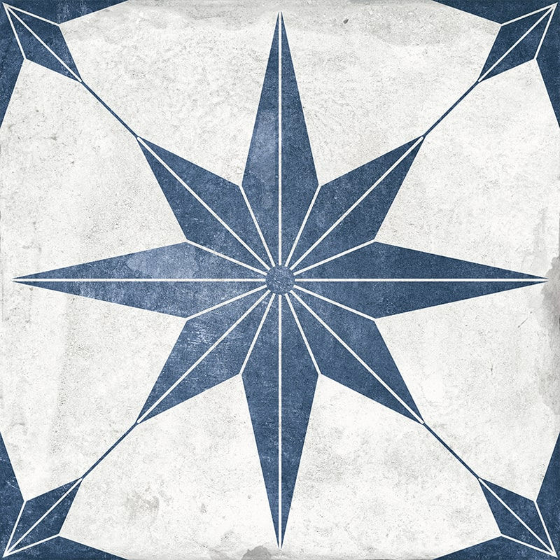 Carrelage effet carreau de ciment Estrella Azul