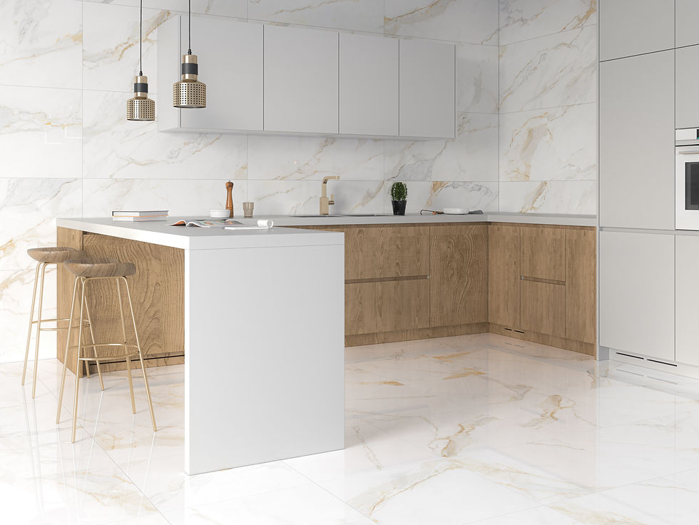 Carrelage Effet Marbre Blanc et Or Marshall Gold 30x60 cm de Ecoceramic