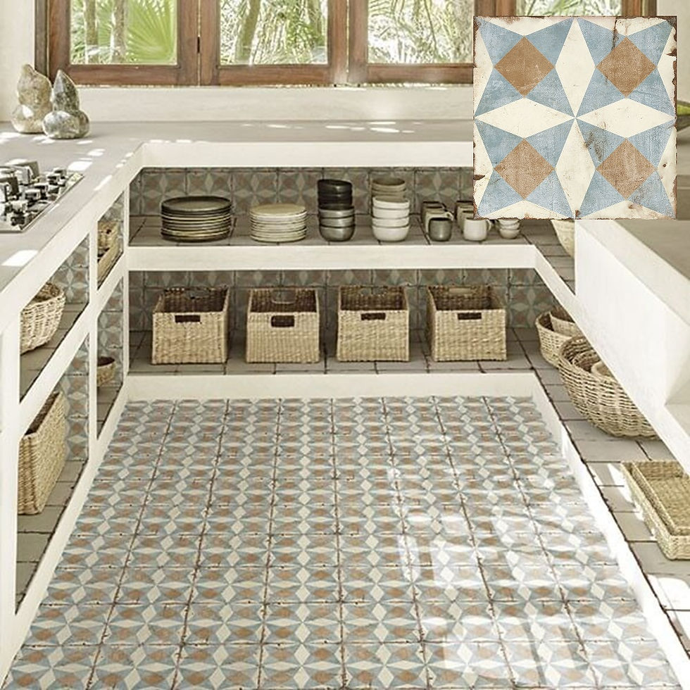 Carrelage effet carreau de ciment Loft Floor Medina 20x20 cm de Nanda Tiles