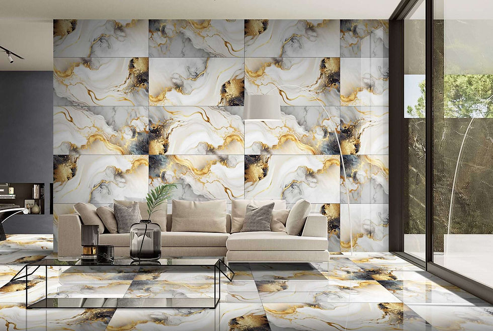 Carrelage effet Marbre Doré Brillant Golden Melody