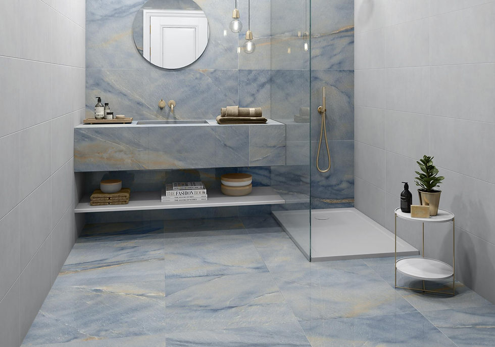 Carrelage effet Marbre Bleu brillant Bahia Blue 60x120 cm de Pamesa