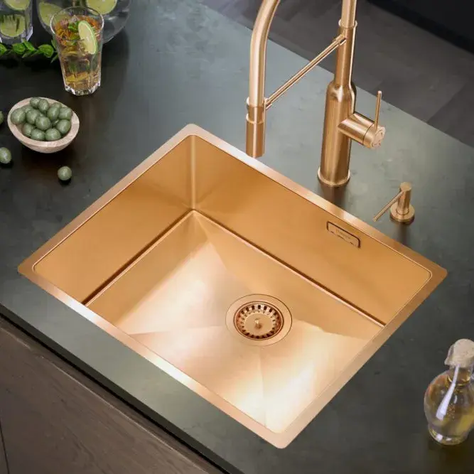 Evier de cuisine en acier Inoxydable Cuivre