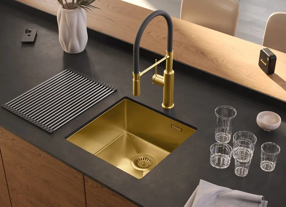 Evier de cuisine en acier Inoxydable Or