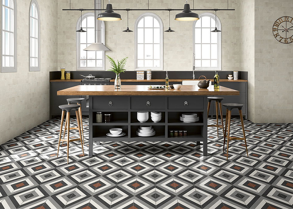 Carrelage effet carreaux de ciment Dublin Black 20x20 cm de Mainzu