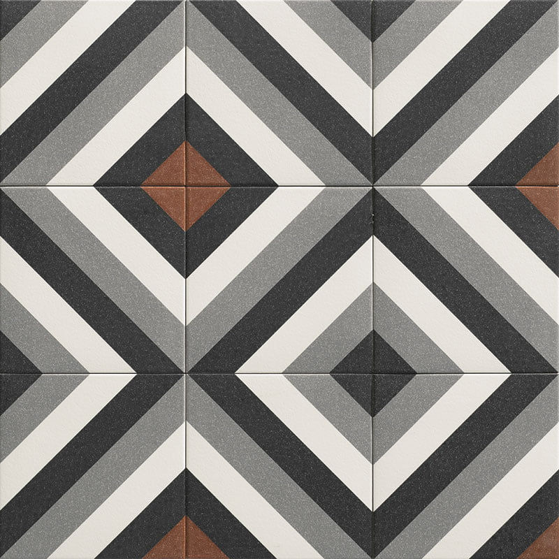 Carrelage effet carreaux de ciment Dublin Black 20x20 cm de Mainzu