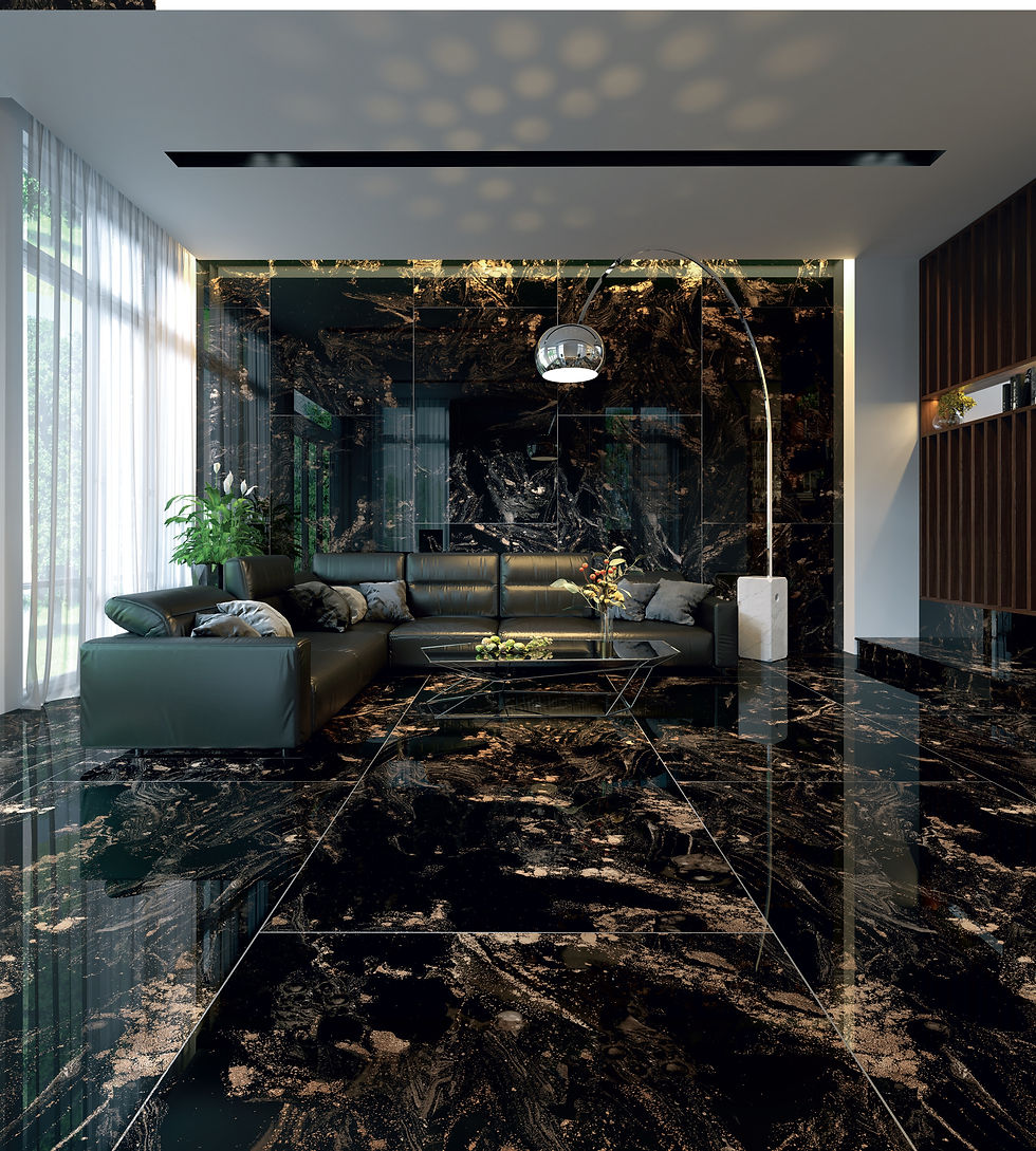 Carrelage effet Marbre Noir et Or Stellar Black Oro