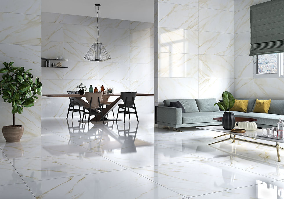 Carrelage effet Marbre Blanc et Beige Montblanc Gold de Ecoceramic