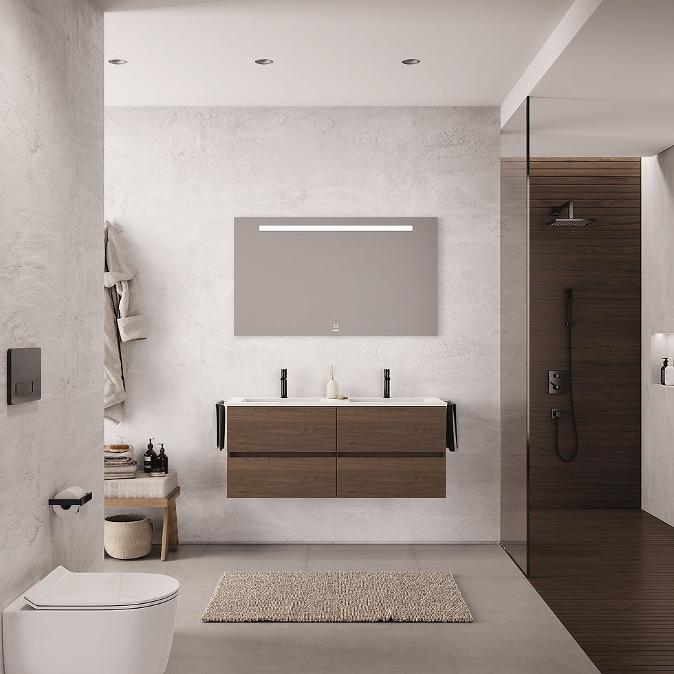 Meuble de salle de bain Colmar Nogal 4 tiroirs