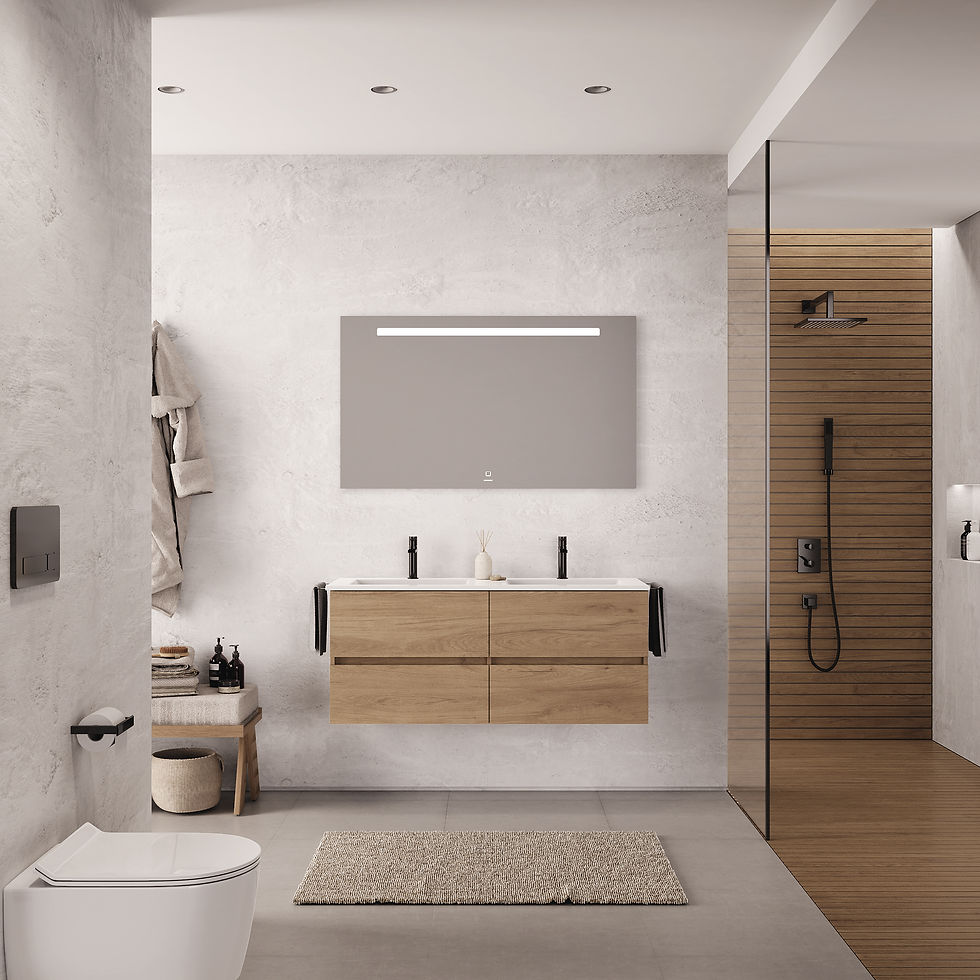 Meuble de salle de bain Colmar Chêne Futura 4 tiroirs