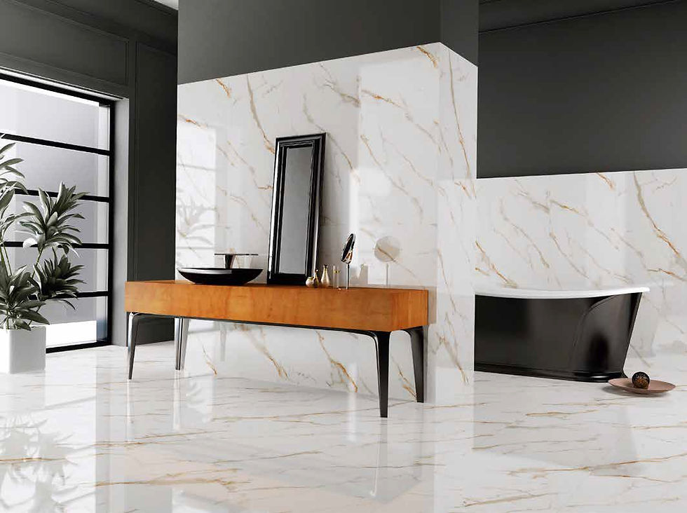 Carrelage effet Marbre Blanc et Or série Calacatta Venato Gold