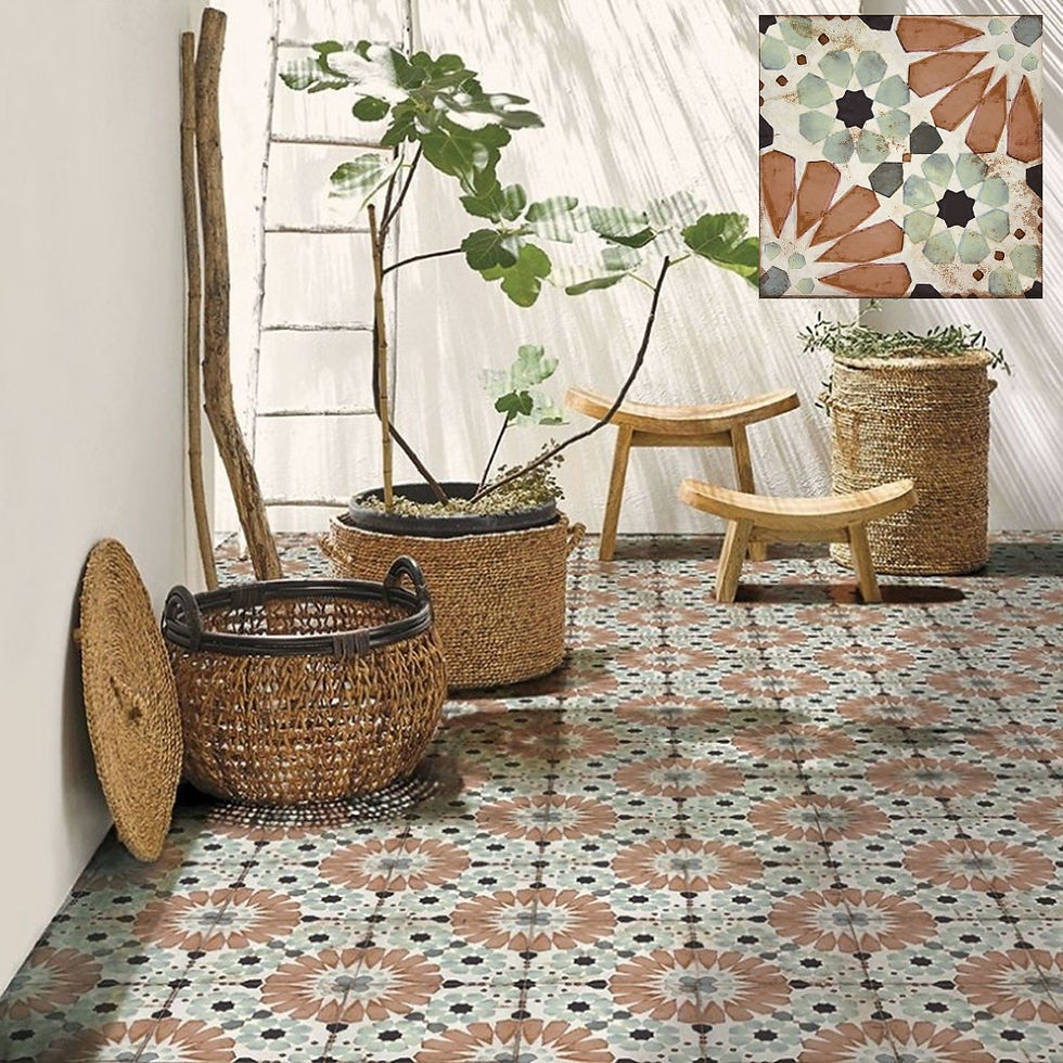 Carrelage Effet Carreau de Ciment Vieilli - Série Sylvania 20x20 cm de Nanda Tiles