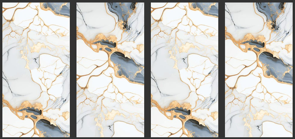 Carrelage effet Marbre Bleu et Doré Brillant Cobalt Radiance