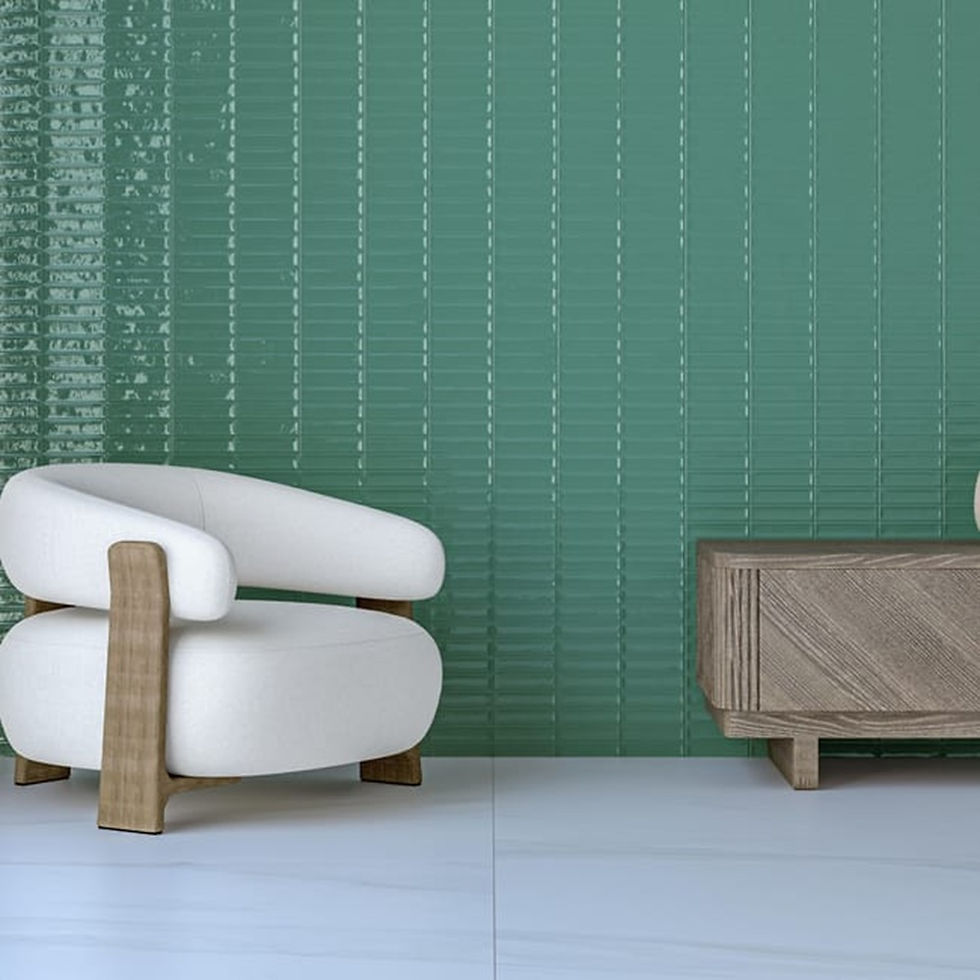Carrelage effet Zellige Monet Green Mat ou Brillant de Ecoceramic