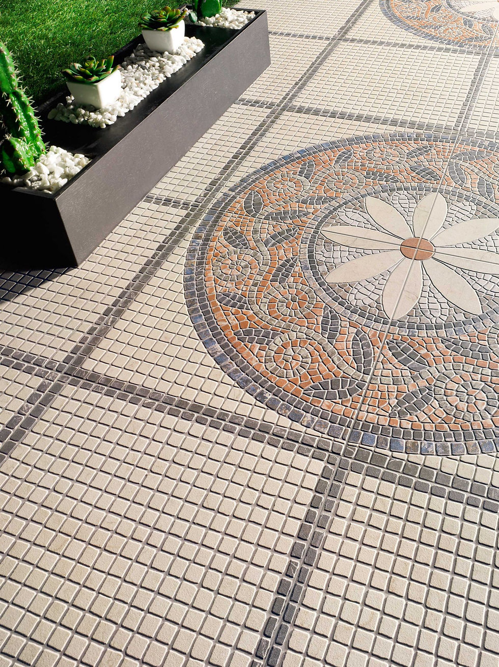 Carrelage terrasse effet pierre mosaique