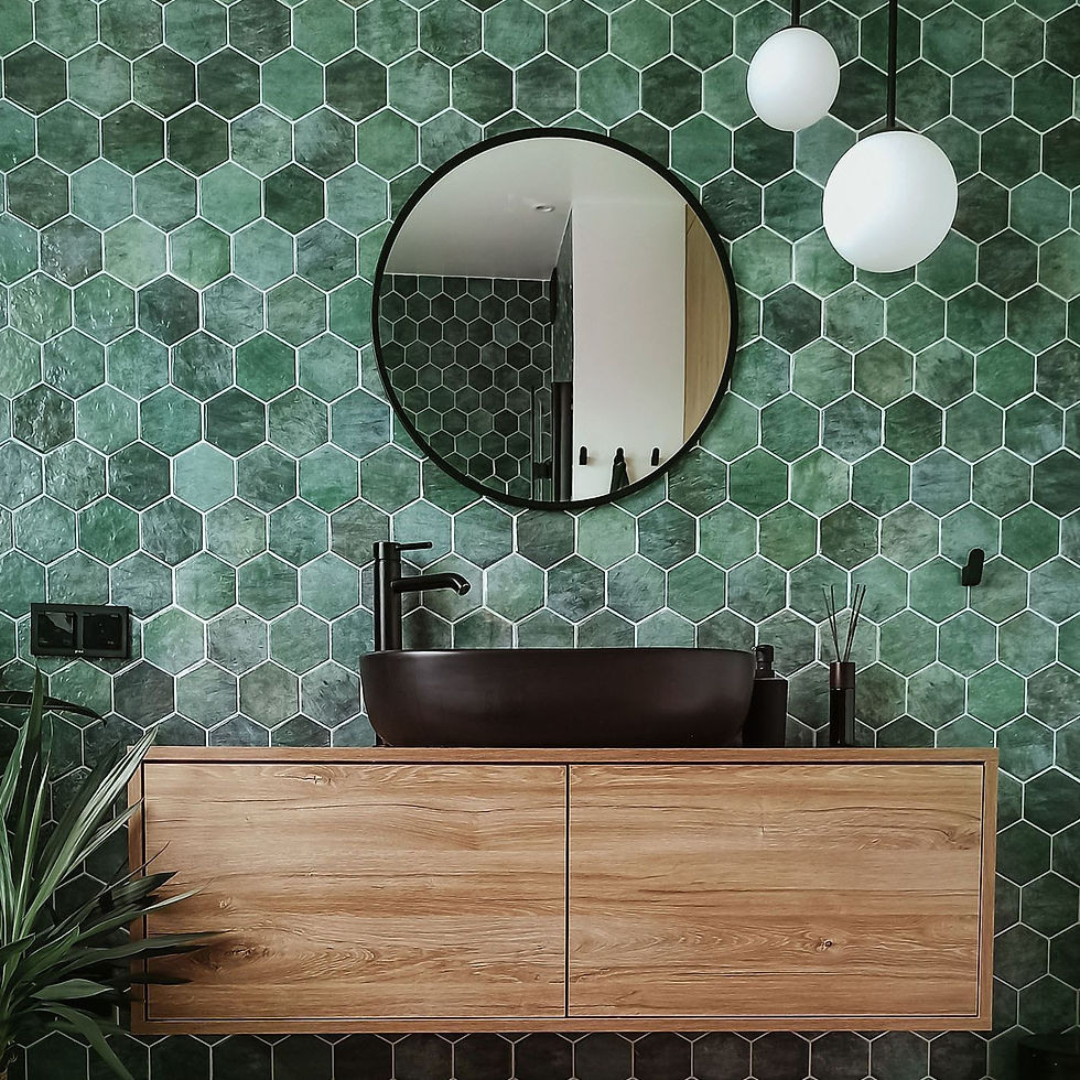 Carrelage Zellige Vert Hexagonal Hex Zellige 26,5x51 cm de Realonda