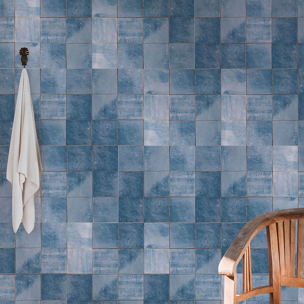 Carrelage effet carreaux de ciment Marlow Blue Bayou 11,5x11,5 cm Nanda Tiles