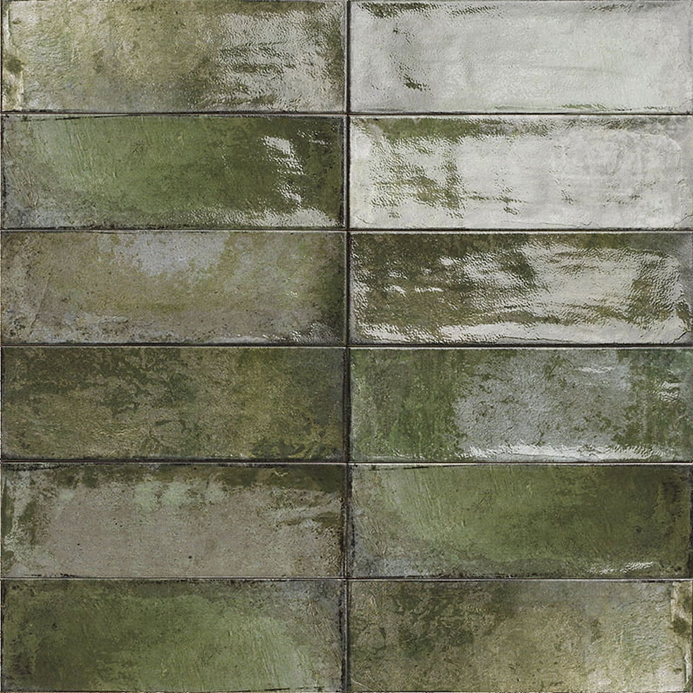 Carrelage effet Zellige Armoni Green 10x30 cm de Mainzu