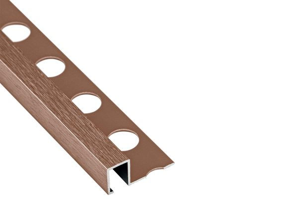 Lot de 2 Profilés carrelage en aluminium Décor Or Rose Brossé