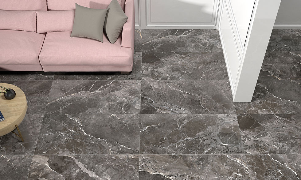 Carrelage effet Marbre Gris Earthstone Graphite 60x120 cm de Ecoceramic