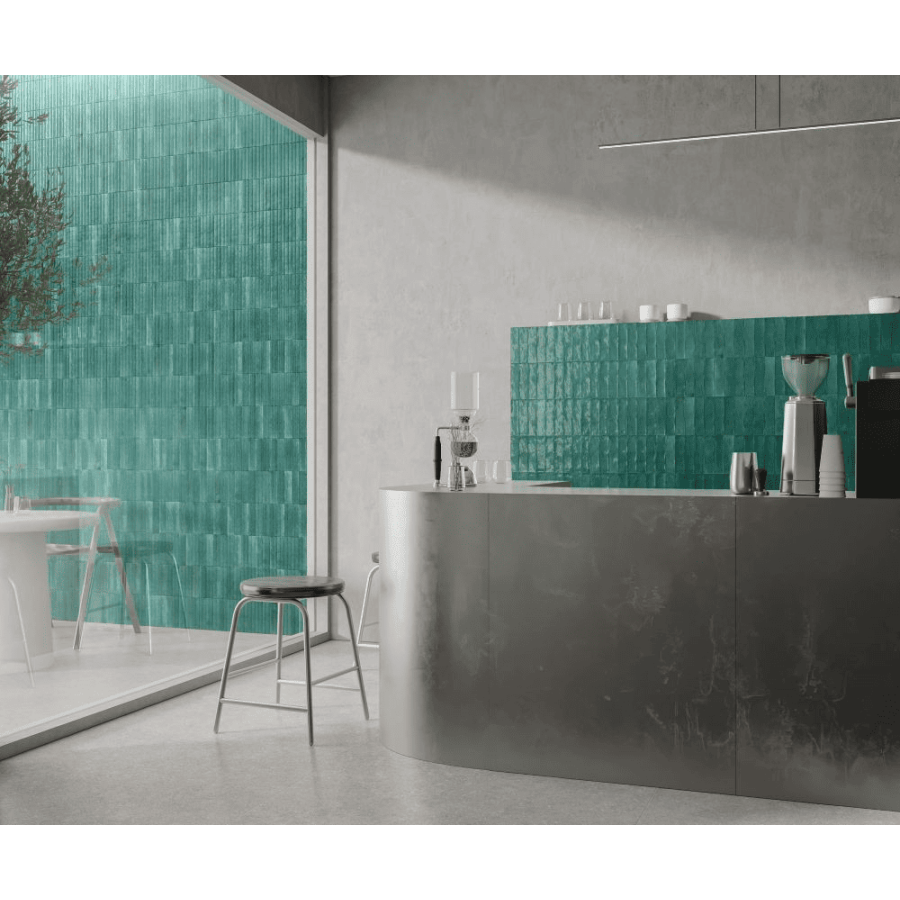 Carrelage effet Zellige Lume Emerald lux 6x24 cm de Marazzi