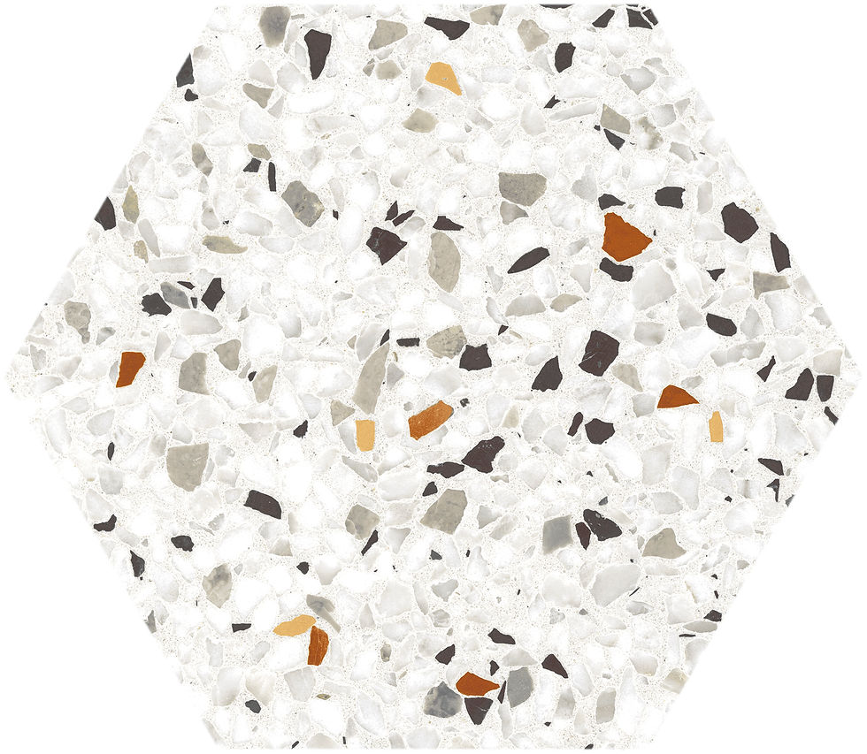 Carrelage hexagonal Effet Terrazzo Mat Tempo Mix 20x24 cm de Ecoceramic
