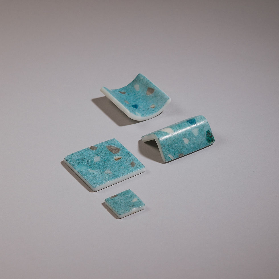 Mosaique Emaux de verre terrazzo Teal de Ezarri