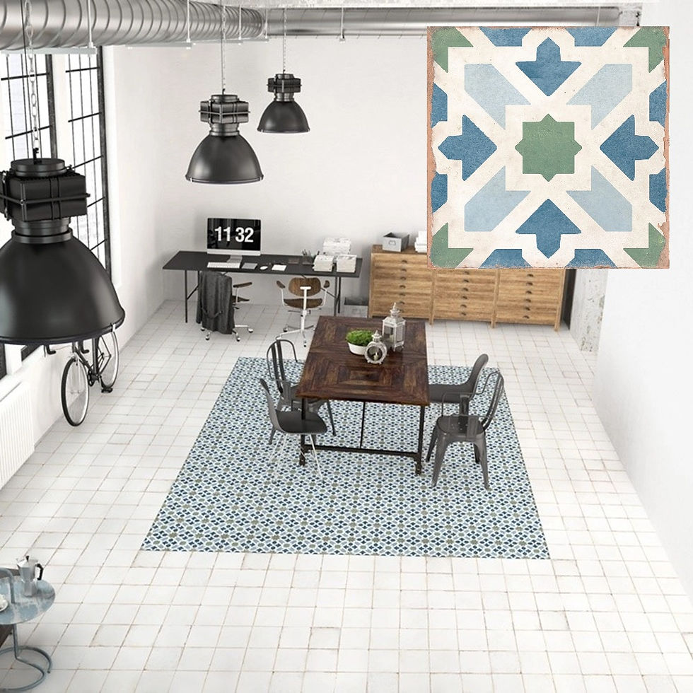 Carrelage effet carreau de ciment Hydraulic Kelsey Cold