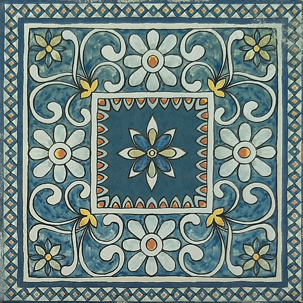 Carrelage effet carreaux de ciment Marlow Tansy 11,5x11,5 cm de Nanda Tiles