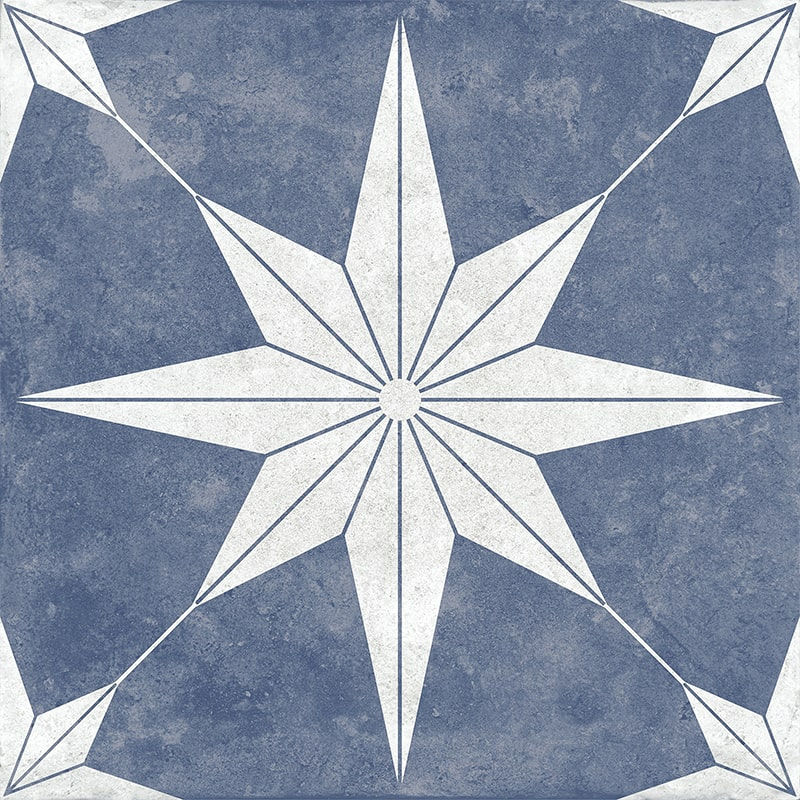 Carrelage effet carreau de ciment Estrella Fundo Azul