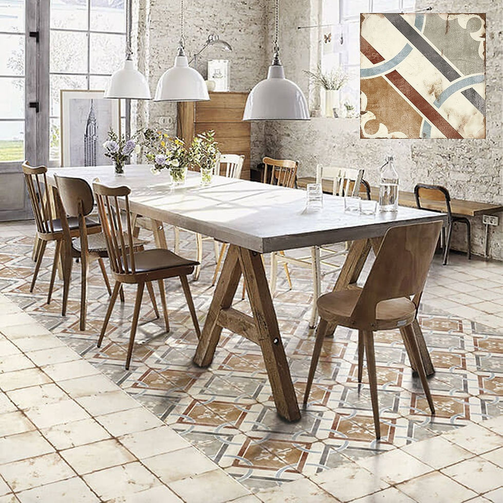 Carrelage effet carreau de ciment Loft Floor Parma 20x20 cm de Nanda Tiles