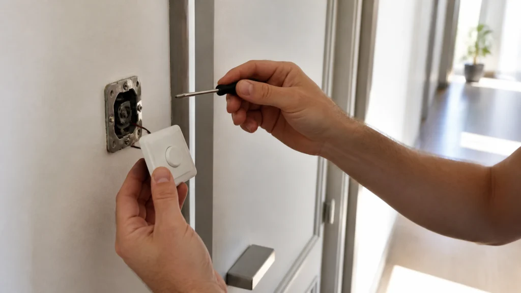Illustration éditoriale pour l’article « Comment changer sa sonnette d'appartement facilement »