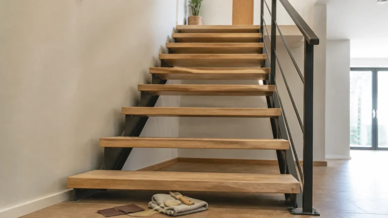 Illustration éditoriale pour l’article « Réussir la rénovation de votre escalier sans contremarche »