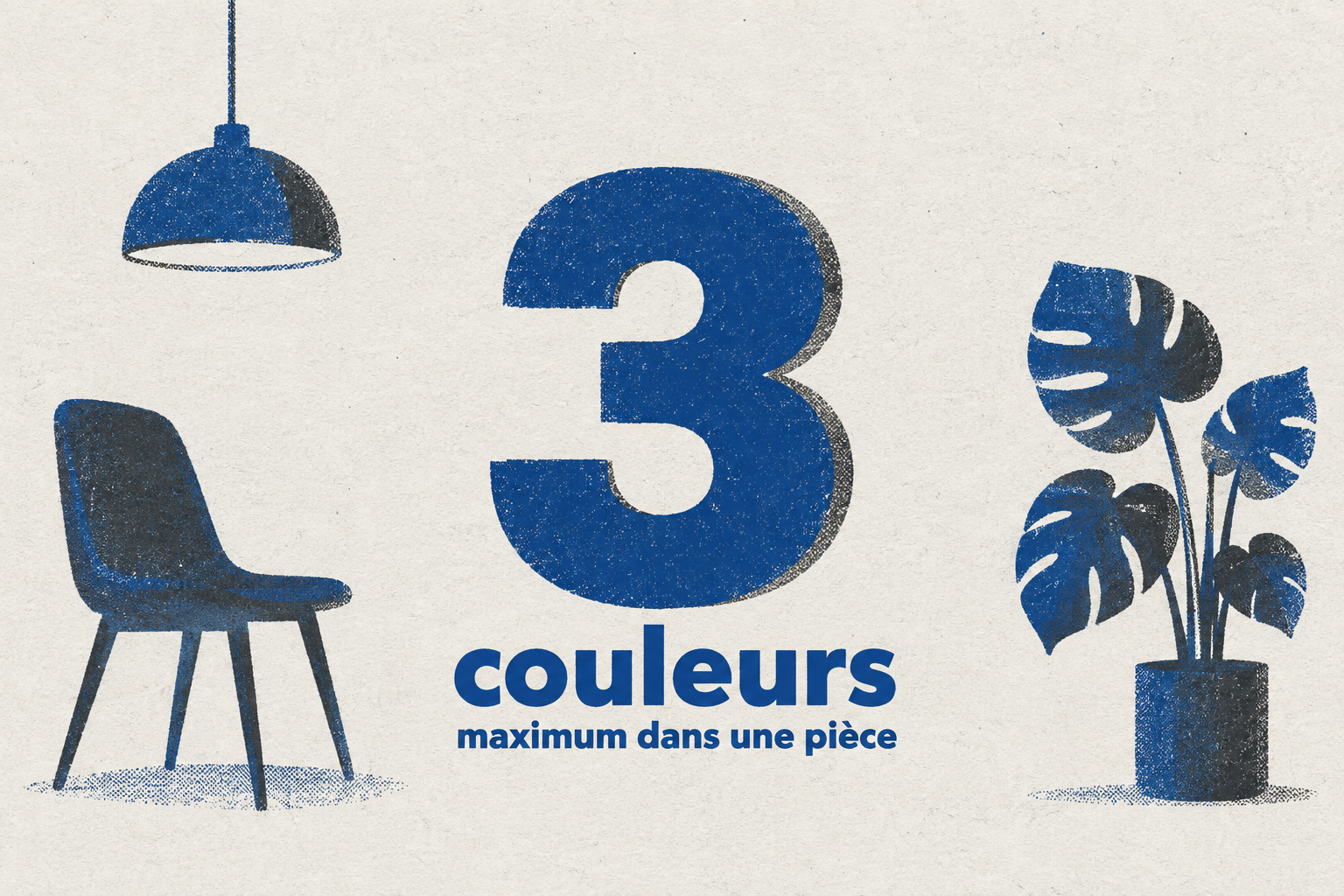 Chiffre 3 indiquant le nombre maximum de couleurs à utiliser dans une même pièce.