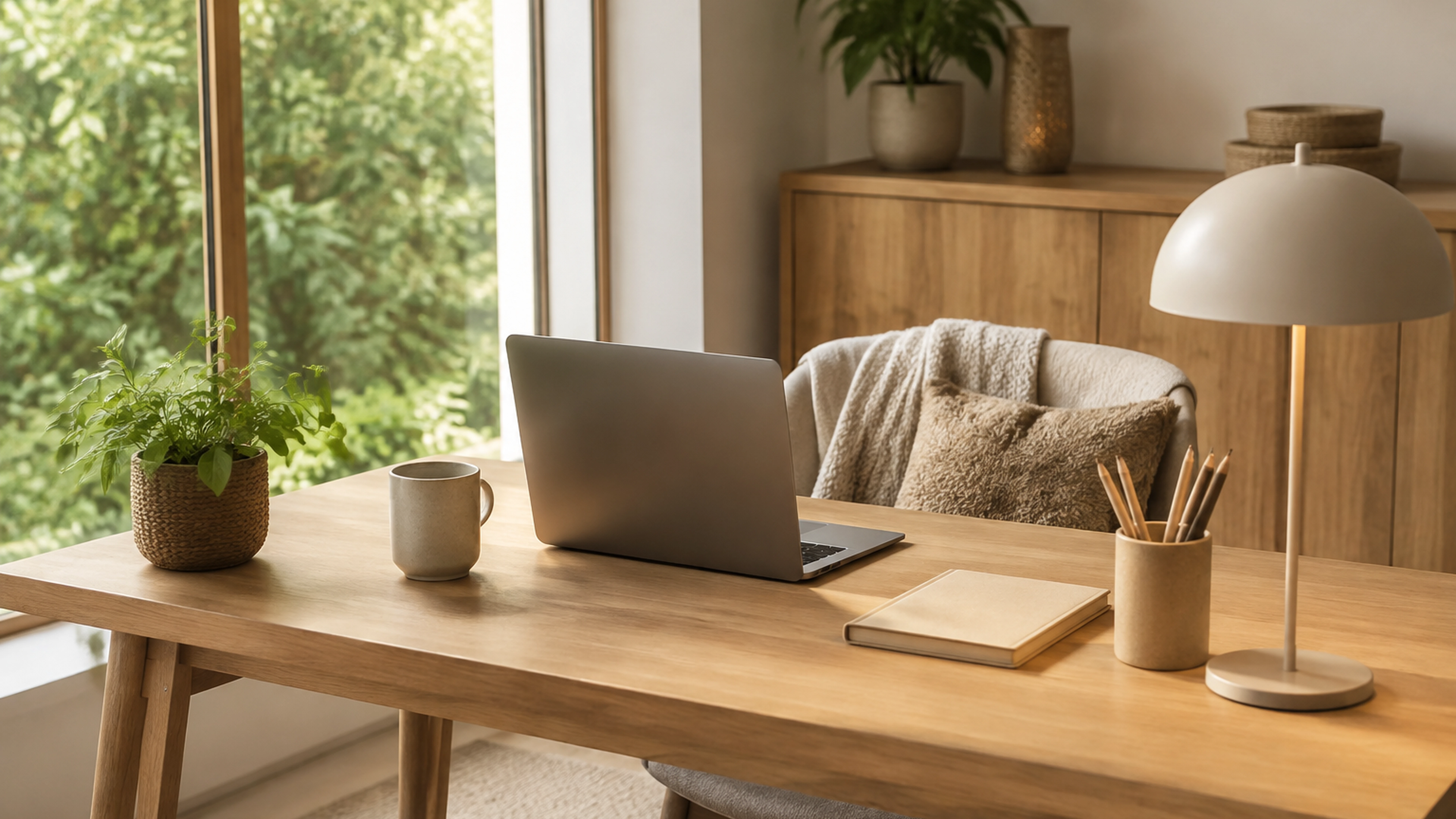 Illustration éditoriale pour l’article « Comment rendre un bureau chaleureux et inspirant »
